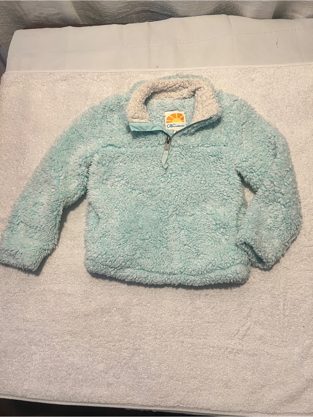 C&C California Kids Aqua Sherpa Pullover SIZE 4